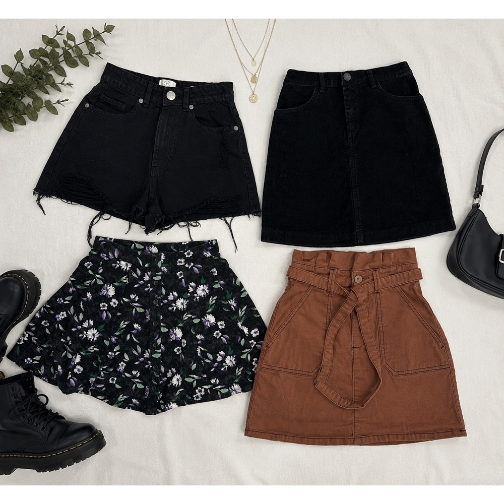 XS Y2K Skirt & Shorts Bundle | Brandy Melville + Cotton On + AE